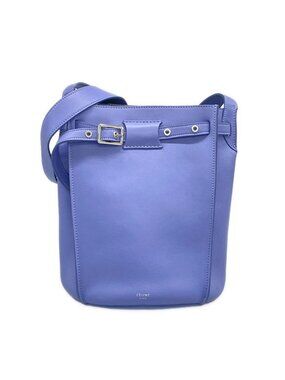 Celine Shoulder Bag Big Bucket with Long Strap Blue Leather